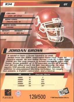 2003 Press Pass - Reflectors #R34 Jordan Gross Back