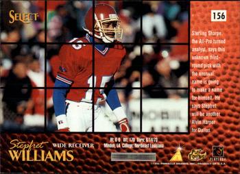 1996 Select #156 Stepfret Williams Back