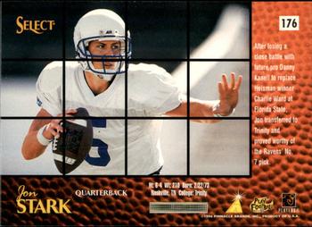 1996 Select #176 Jon Stark Back