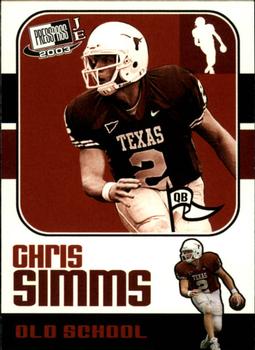 2003 Press Pass JE - Old School #OS20 Chris Simms Front