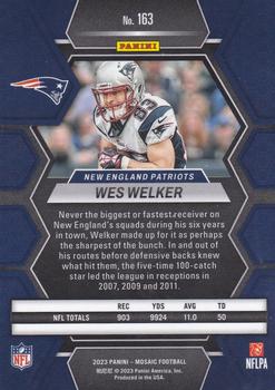 2023 Panini Mosaic #163 Wes Welker Back