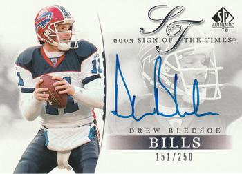 2003 SP Authentic - Sign of the Times #DR Drew Bledsoe Front