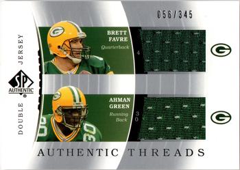 2003 SP Authentic - Authentic Threads Double #DJC-BF/AG Brett Favre / Ahman Green Front