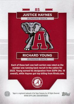 2023 Bowman University Alabama Crimson Tide #85 Justice Haynes / Richard Young Back