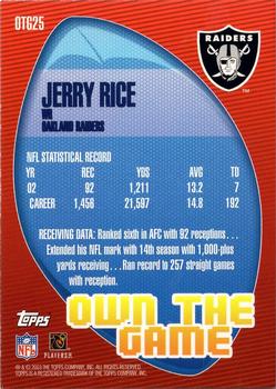 2003 Topps - Own the Game #OTG25 Jerry Rice Back