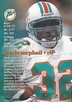 1996 SkyBox Impact Rookies #32 Jerris McPhail Back