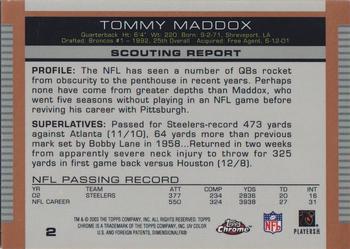 2003 Topps Draft Picks & Prospects - Chrome #2 Tommy Maddox Back