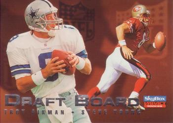 1996 SkyBox Impact Rookies - Draft Board #17 Troy Aikman / Steve Young Front
