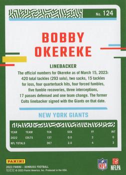 2023 Donruss #124 Bobby Okereke Back