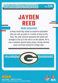 2023 Donruss #334 Jayden Reed Back