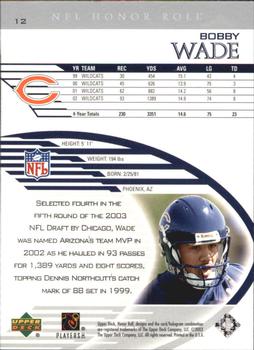 2003 Upper Deck Honor Roll - Silver #12 Bobby Wade Back