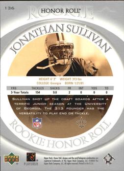 2003 Upper Deck Honor Roll - Silver #136 Johnathan Sullivan Back