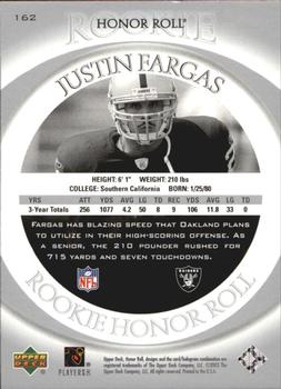 2003 Upper Deck Honor Roll - Silver #162 Justin Fargas Back