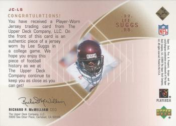 2003 Upper Deck Pros & Prospects - Game Day Jerseys Gold #JC-LS Lee Suggs Back