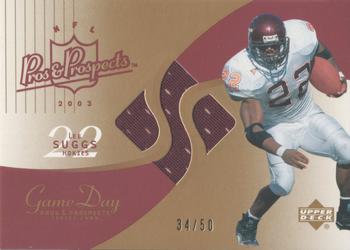 2003 Upper Deck Pros & Prospects - Game Day Jerseys Gold #JC-LS Lee Suggs Front