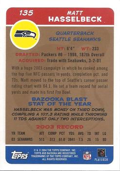2004 Bazooka - Gold #135 Matt Hasselbeck Back