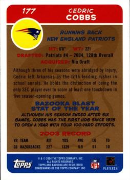 2004 Bazooka - Gold #177 Cedric Cobbs Back