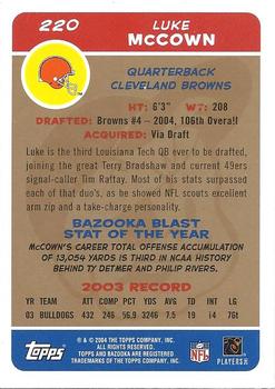 2004 Bazooka - Gold #220 Luke McCown Back