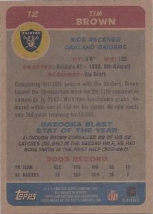 2004 Bazooka - Minis #12 Tim Brown Back