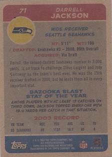 2004 Bazooka - Minis #71 Darrell Jackson Back