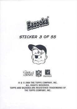 2004 Bazooka - Stickers #3 John Abraham / Brian Urlacher / Junior Seau / Jonathan Vilma Back