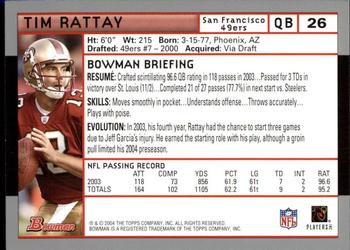 2004 Bowman - First Edition #26 Tim Rattay Back