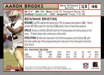 2004 Bowman - First Edition #46 Aaron Brooks Back
