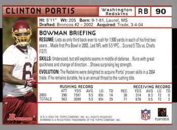 2004 Bowman - First Edition #90 Clinton Portis Back