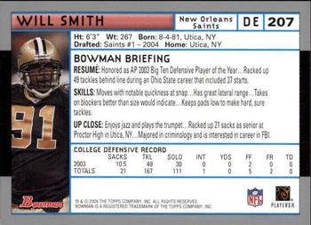 2004 Bowman - First Edition #207 Will Smith Back