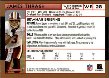 2004 Bowman - Gold #28 James Thrash Back