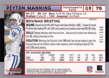 2004 Bowman Chrome - Refractors #75 Peyton Manning Back