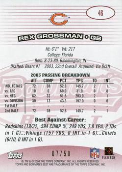 2004 Bowman's Best - Red #46 Rex Grossman Back