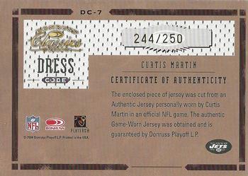 2004 Donruss Classics - Dress Code Jerseys #DC-7 Curtis Martin Back