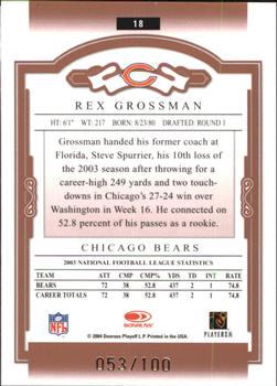 2004 Donruss Classics - Timeless Tributes Red #18 Rex Grossman Back