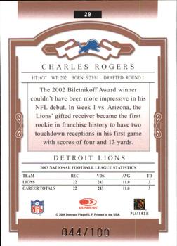 2004 Donruss Classics - Timeless Tributes Red #29 Charles Rogers Back