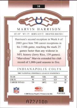 2004 Donruss Classics - Timeless Tributes Red #38 Marvin Harrison Back
