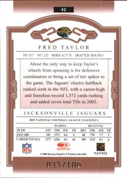 2004 Donruss Classics - Timeless Tributes Red #42 Fred Taylor Back