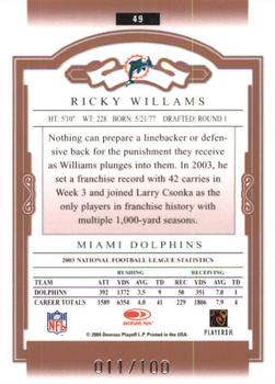 2004 Donruss Classics - Timeless Tributes Red #49 Ricky Williams Back