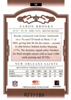 2004 Donruss Classics - Timeless Tributes Red #58 Aaron Brooks Back