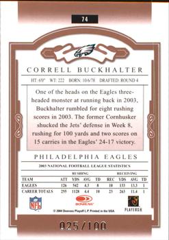 2004 Donruss Classics - Timeless Tributes Red #74 Correll Buckhalter Back