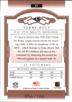 2004 Donruss Classics - Timeless Tributes Red #91 Torry Holt Back
