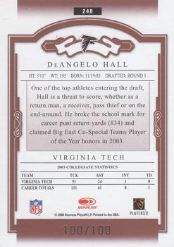 2004 Donruss Classics - Timeless Tributes Red #248 DeAngelo Hall Back