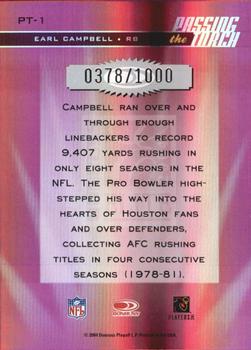2004 Donruss Elite - Passing the Torch #PT-1 Earl Campbell Back
