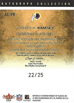 2004 Flair - Autograph Collection Gold Parchment #AC-PRA Patrick Ramsey Back