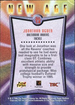 1996 Stadium Club - New Age #NA14 Jonathan Ogden Back