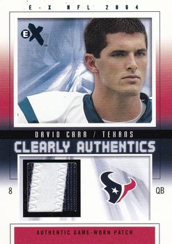2004 Fleer E-X - Clearly Authentics Nameplate Patch Turquoise #CA-DC David Carr Front