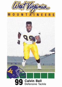 1990 West Virginia Mountaineers Program Cards #NNO Calvin Bell Front