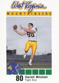 1990 West Virginia Mountaineers Program Cards #NNO Darrell Mitchell Front