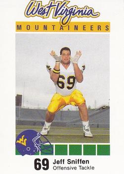 1990 West Virginia Mountaineers Program Cards #NNO Jeff Sniffen Front