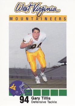 1990 West Virginia Mountaineers Program Cards #NNO Gary Tillis Front